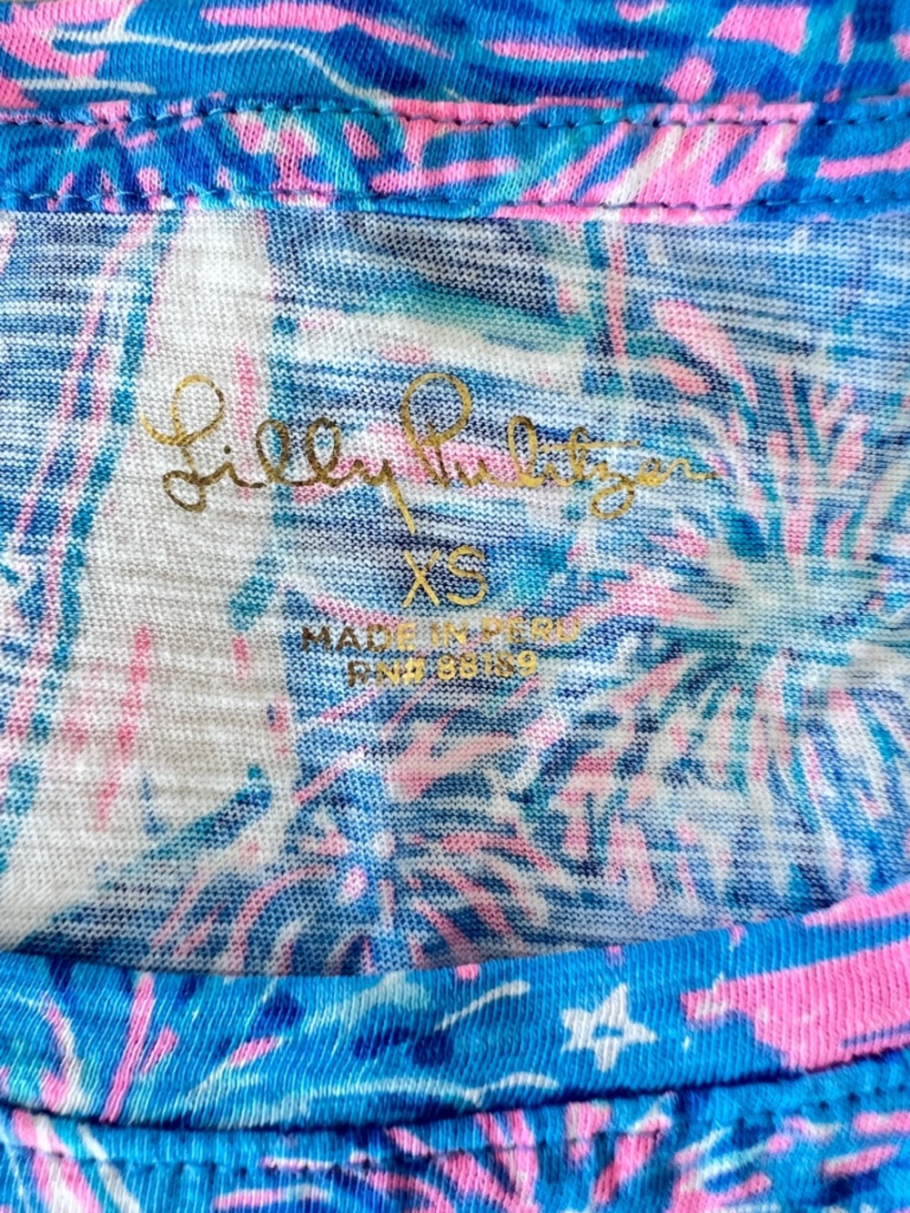 NWOT Lilly Pulitzer Boca Blue It’s A Sailabration Etta Scoop Neck Tee - XS - Picture 4 of 6